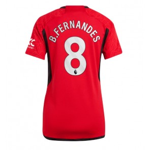 Manchester United Bruno Fernandes #8 Replika Hjemmebanetrøje Dame 2023-24 Kortærmet